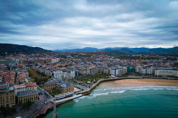 Donostia-San Sebastian located on the Bay of Biscay- aerial view 25