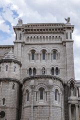 Fototapeta premium Monaco Cathedral of Our Lady of the Immaculate Conception or Saint Nicholas Cathedral. Roman Catholic Cathedral located on site of the church built in 1252. Monaco-Ville, Monaco.