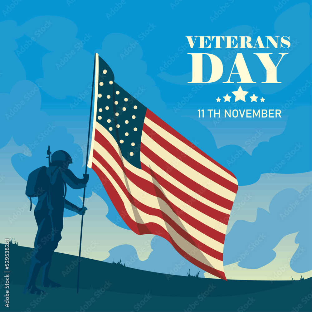 Sticker veterans day poster