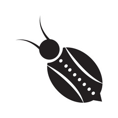 Garden insect beetle ladybug icon | Black Vector illustration |