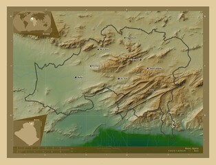 Batna, Algeria. Physical. Labelled points of cities