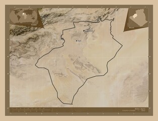 Bechar, Algeria. Low-res satellite. Labelled points of cities