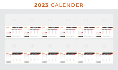 WALL CALENDAR 2023, Yearly Planner design