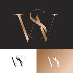 Letter S and Letter W. Icon consists of intertwined elements. Wedding Salon, Wedding Stylist monogram.