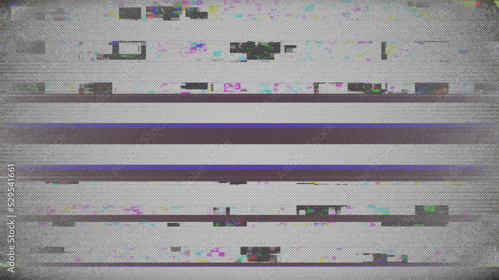 Aufkleber no signal error noise lines abstract glitch screen background