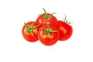 Tomato red vegetables heap isolated transparent png. Solanum lycopersicum ripe fruit.