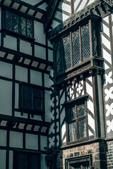Obraz premium Historic Turton House located in Bolton, Lancashire on a sunny summers day with a retro film look