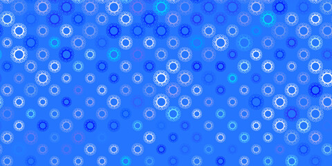 Light blue vector background with covid-19 symbols.