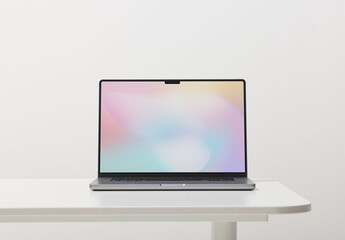 Frontal View Laptop Mockup on White