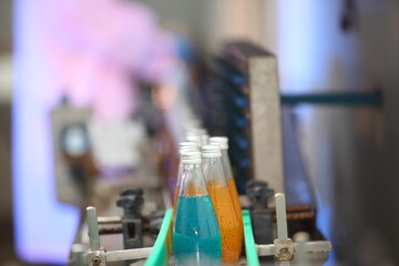  production line of drink production in factory , Concept of food industry