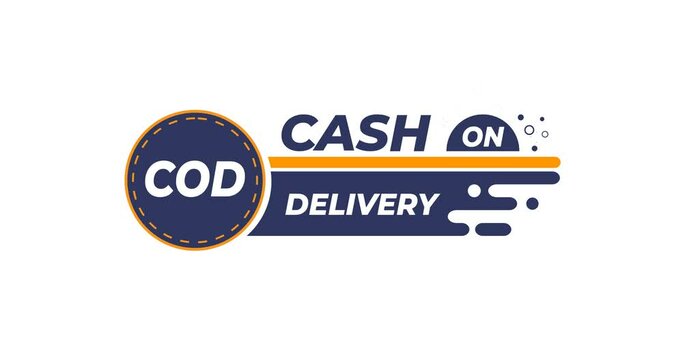 Cash on Delivery Logo Animated. The COD text is the abbreviation symbol for cash on delivery. Modern Ordering and Payment Transactions. This animation is suitable for product shipping promotions.