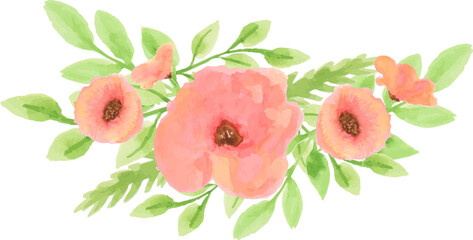 Poppy Arrangement Watercolor