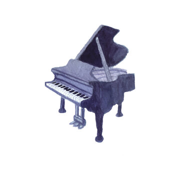 Piano illustration Wataercolor