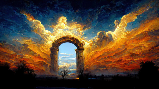 gate to paradise illustration - image generated by ai.