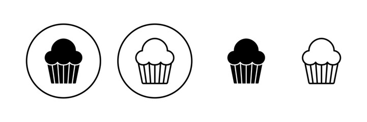 Cup cake icon vector. Cup cake sign and symbol