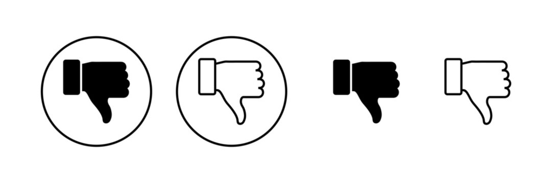 Dislike Icon Vector. Dislike Sign And Symbol. Hand With Thumb Down