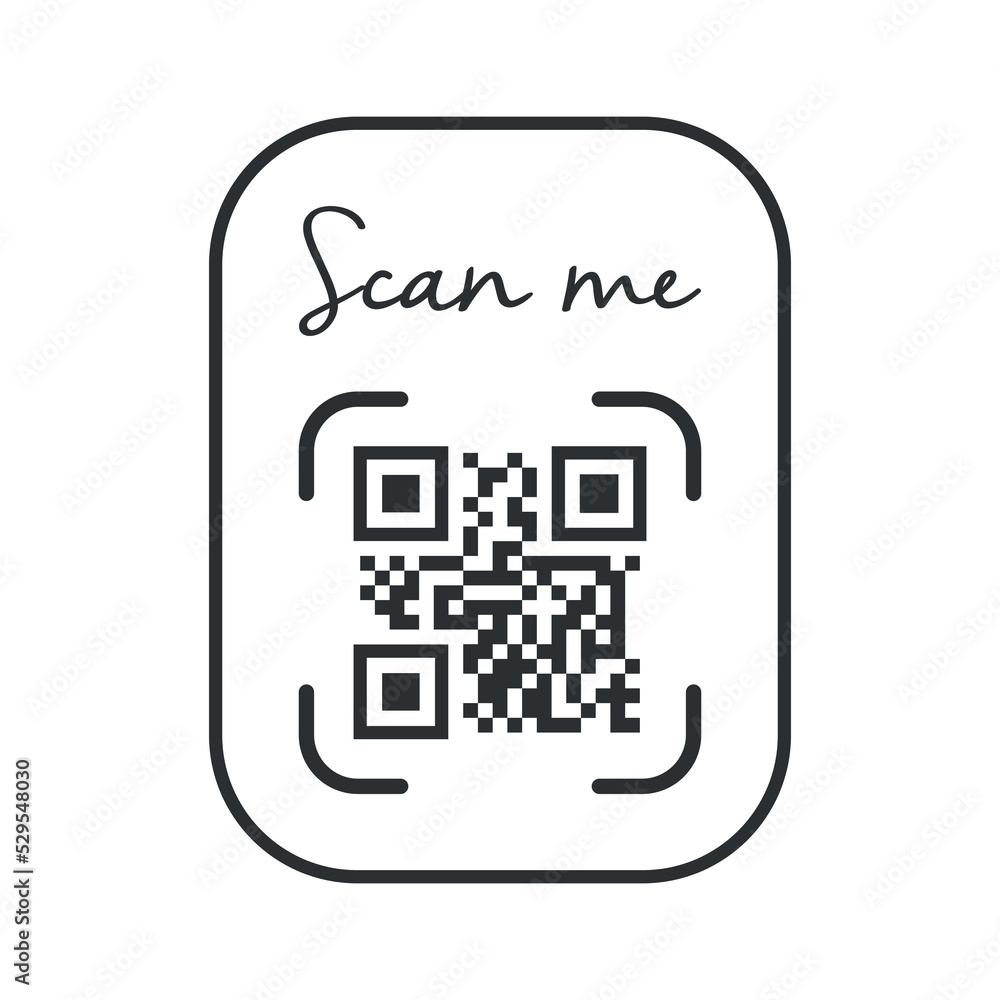 Poster qr code for smartphone. inscription scan me with smartphone icon. qr code for payment. vector.