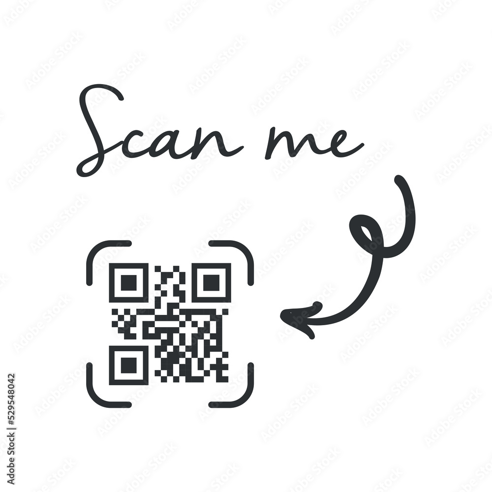 Poster qr code for smartphone. inscription scan me with smartphone icon. qr code for payment. vector.