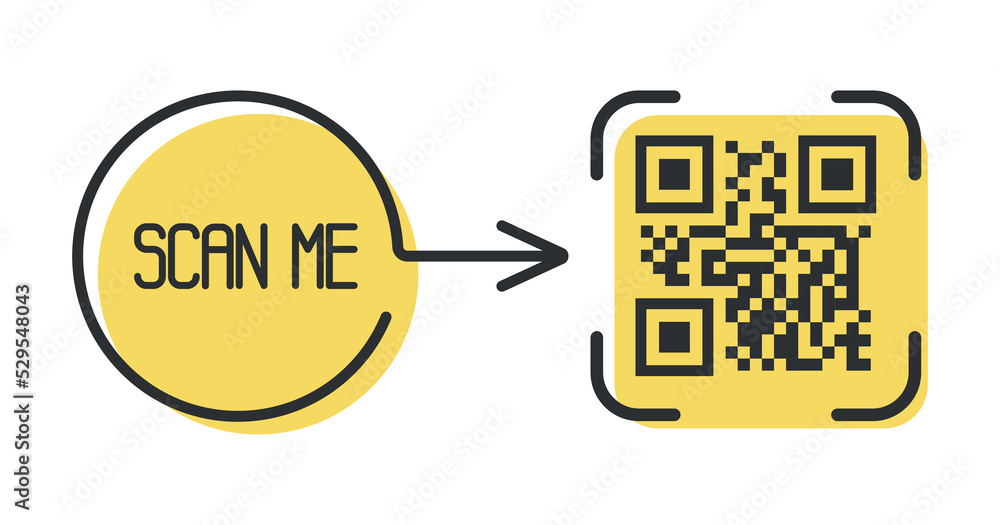Poster qr code for smartphone. inscription scan me with smartphone icon. qr code for payment. vector.