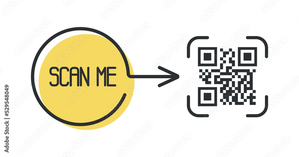 Poster qr code for smartphone. inscription scan me with smartphone icon. qr code for payment. vector.