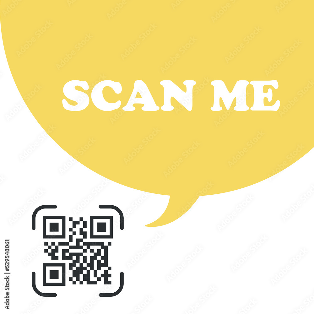 Poster qr code for smartphone. inscription scan me with smartphone icon. qr code for payment. vector.