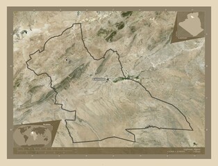 Laghouat, Algeria. High-res satellite. Labelled points of cities