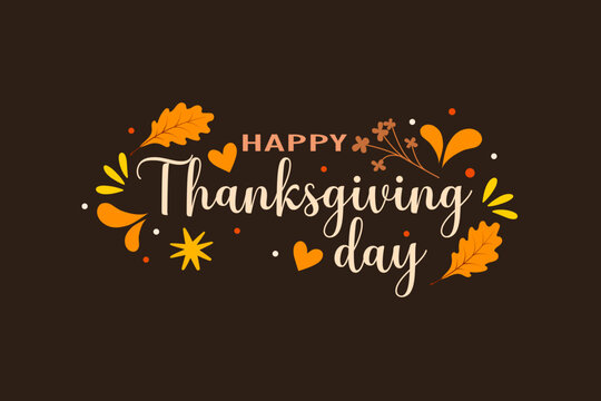 Greeting card for Happy Thanksgiving day. Vector illustration