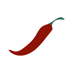 icon with red pepper on white background. Vector logo illustration.