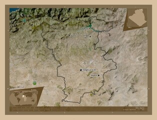 Mila, Algeria. Low-res satellite. Labelled points of cities