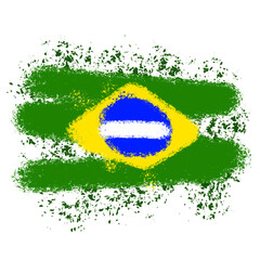 illustration brazil flag stylized failed brush