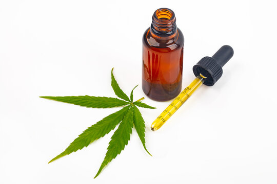 Bottle Cannabis oil hemp with pipette