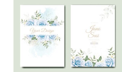 Fototapeta na wymiar Beautiful Floral Wreath Wedding Invitation Card