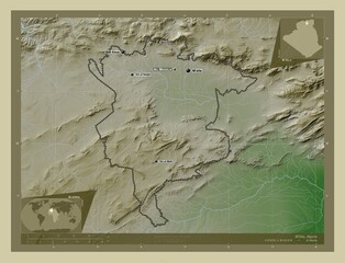M'Sila, Algeria. Wiki. Labelled points of cities