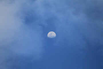 moon in the blue sky