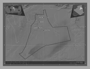 Ouargla, Algeria. Bilevel. Labelled points of cities