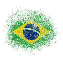 Brazil flag with particles vector
