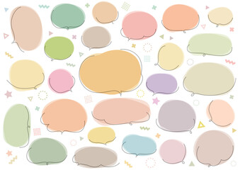 秋色 点線の吹き出しセット