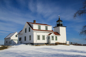 lighthouse in snow