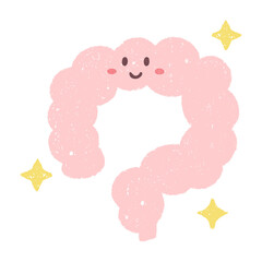 手描きのかわいい大腸