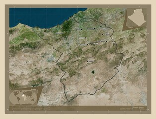Tlemcen, Algeria. High-res satellite. Labelled points of cities