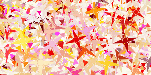Light Red, Yellow vector background with polygonal forms.