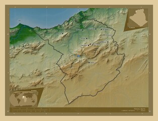 Tlemcen, Algeria. Physical. Labelled points of cities