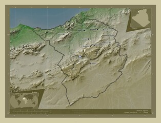 Tlemcen, Algeria. Wiki. Labelled points of cities