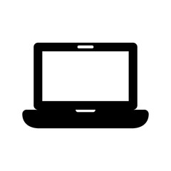 Laptop icon in black color.