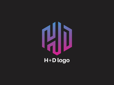 Modern Hd creative modern business logo design. colorful Hd logo design vector icon.letter hd logo