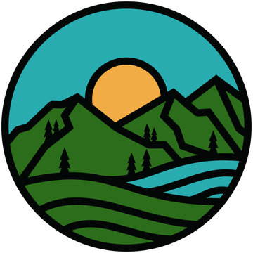 landscape with mountains and hills