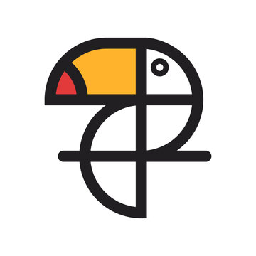 Toucan line art logo