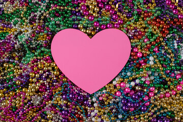 Heart Sign in Mardi Gras Beads