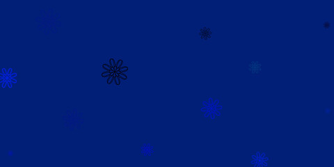 Light Pink, Blue vector doodle texture with flowers.