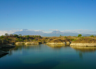 Amazing landscape around Waduk Bajulmati in Situbondo, East Java, Indonesia.	